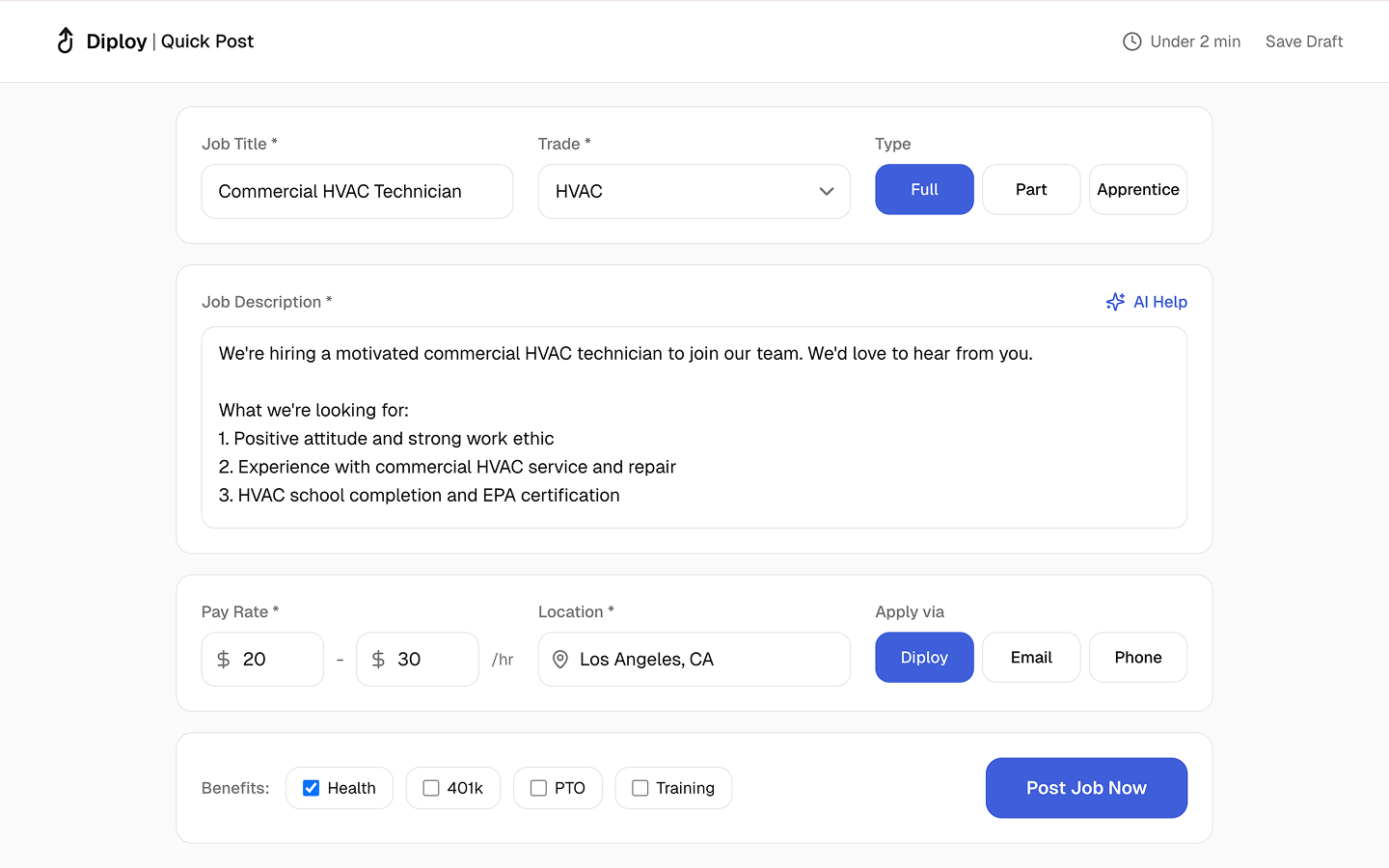 Employers screenshot